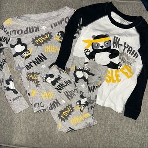 Carter's Gray and Black Penguin Pajama Set
